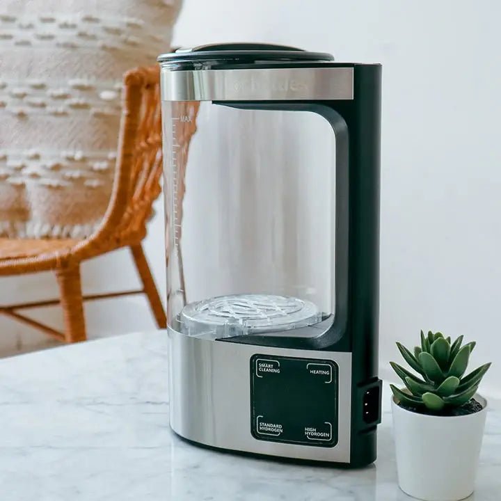 Hydrogen Water Machine operating during a family dinner, serving up to 64 ounces of antioxidant-rich water, perfect for any household.